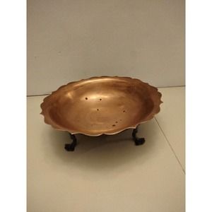 Vintage Pairpoint Brass And Silver plate Bowl Scallop Edges # X4271